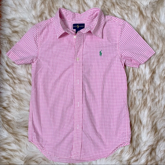 Boys Ralph Lauren pink gingham shirt - Picture 1 of 4